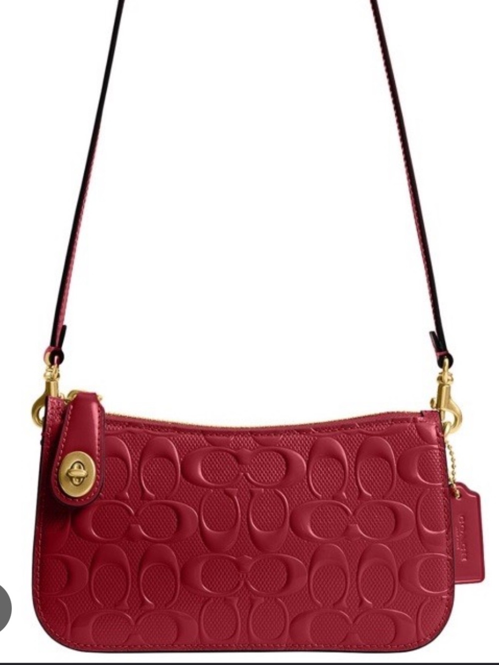 Coach Penn Signature Patent Leather Shoulder Bag